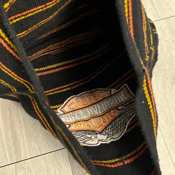 Vintage Harley Davidson Boho Embroidered Stripe Backpack Bag - Picture 5 of 5